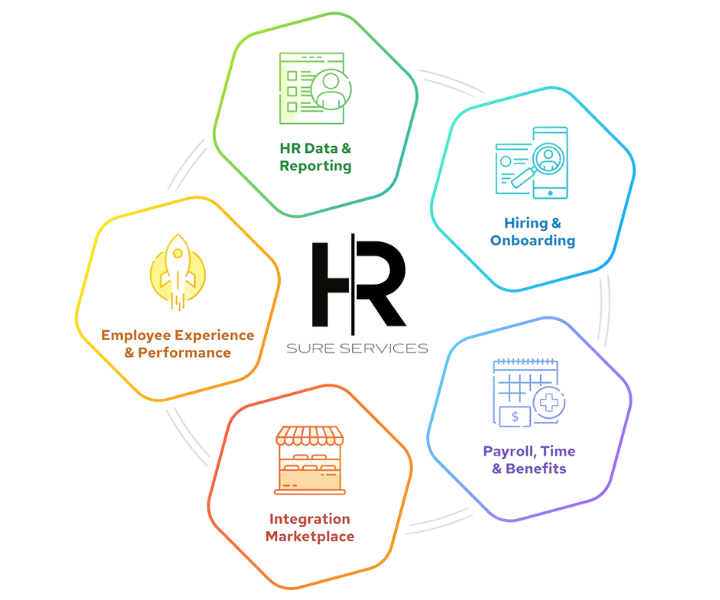 Illustration highlighting HRsure's comprehensive HR solutions and services
